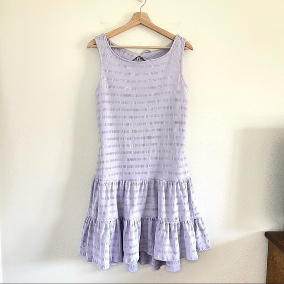 NWT Anthropologie Josephine Lavender Flounced Open Back Mini Dress Medium - Picture 16 of 16